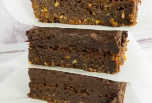 A chocolate brownie slice that’s rich and fudgy